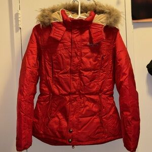 Pepe Jeans London Red Puffer Coat Y2K